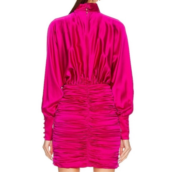 RETROFETE Silk Barbara Mini Dress in Orchid Pink size XS NEW $695 - Picture 5 of 16